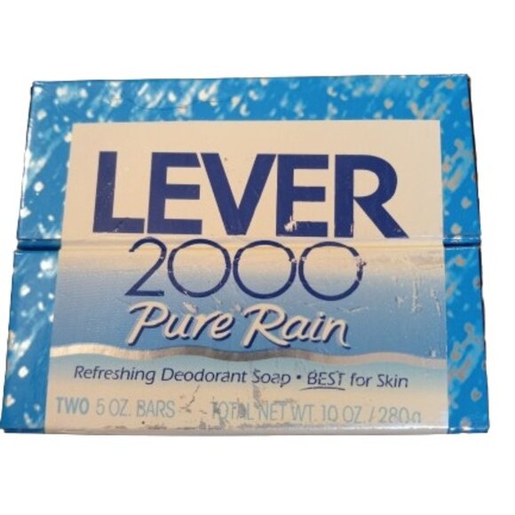 LEVER 2000 PURE RAIN 5 oz Deodorant Soap Bar Pack of 2 Bars NEW NOS Vintage 1997 - Picture 6 of 6